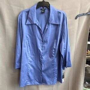 NWT R.Q.T Woman Bluebell Cotton Blouse 3X